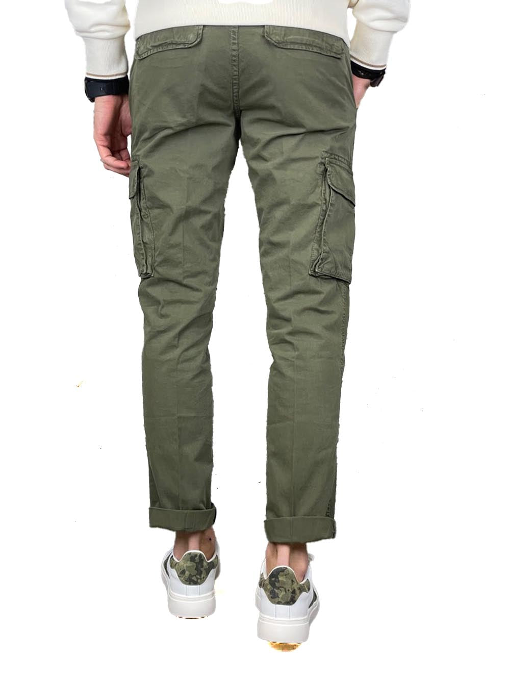 40Weft Pantalone Uomo Aiko-1687 Verde militare