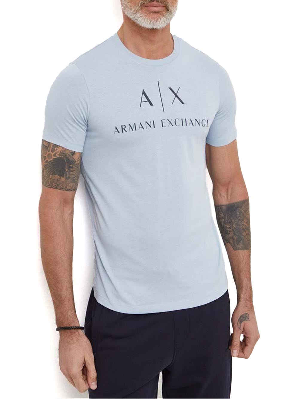 Armani Exchange T-shirt Uomo Celeste