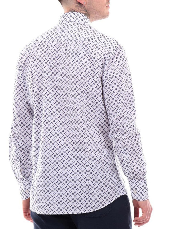 Bastoncino Camicia Uomo B2616 Bianco blu