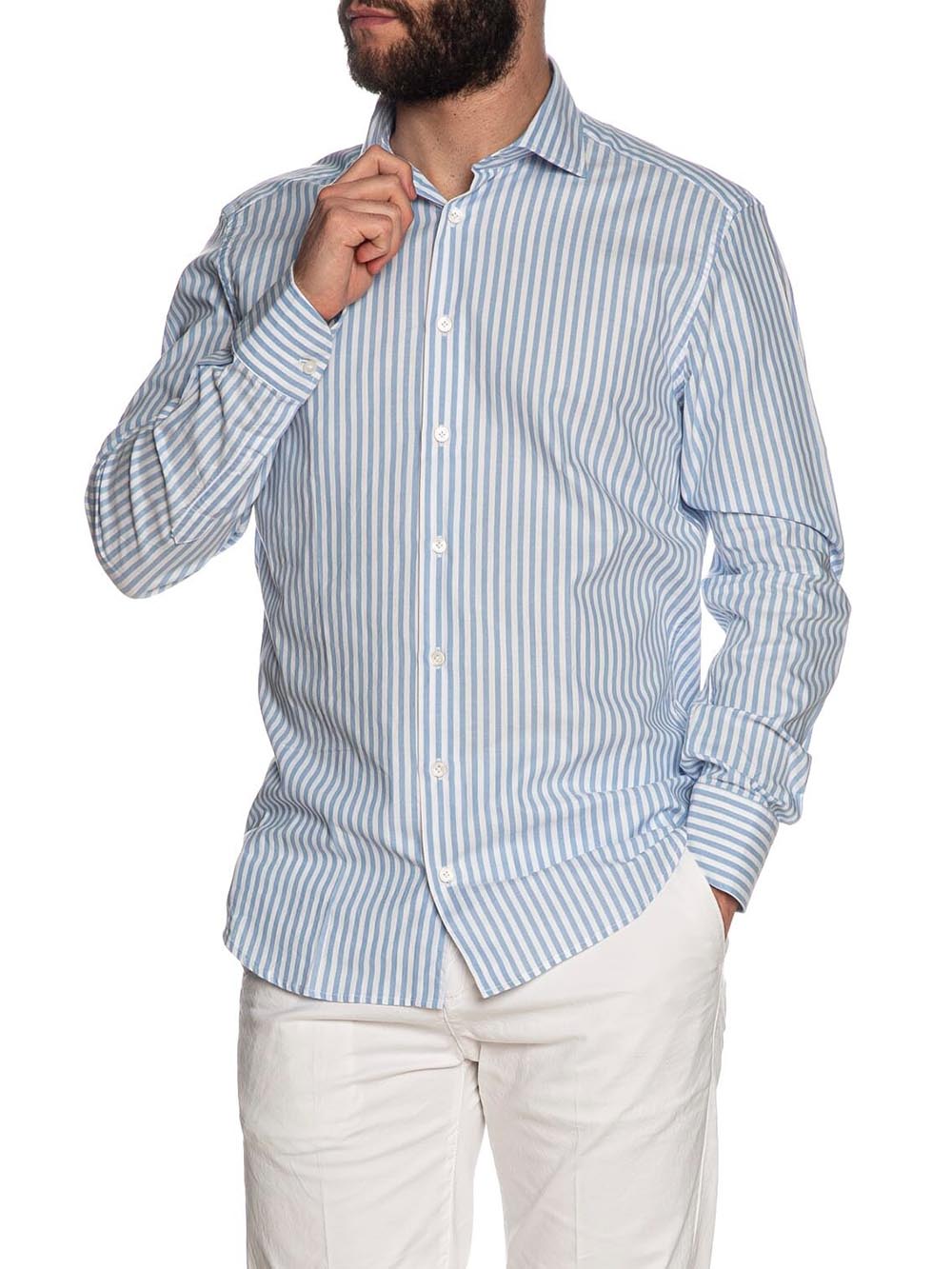 Bastoncino Camicia Uomo C257 Bianco celeste