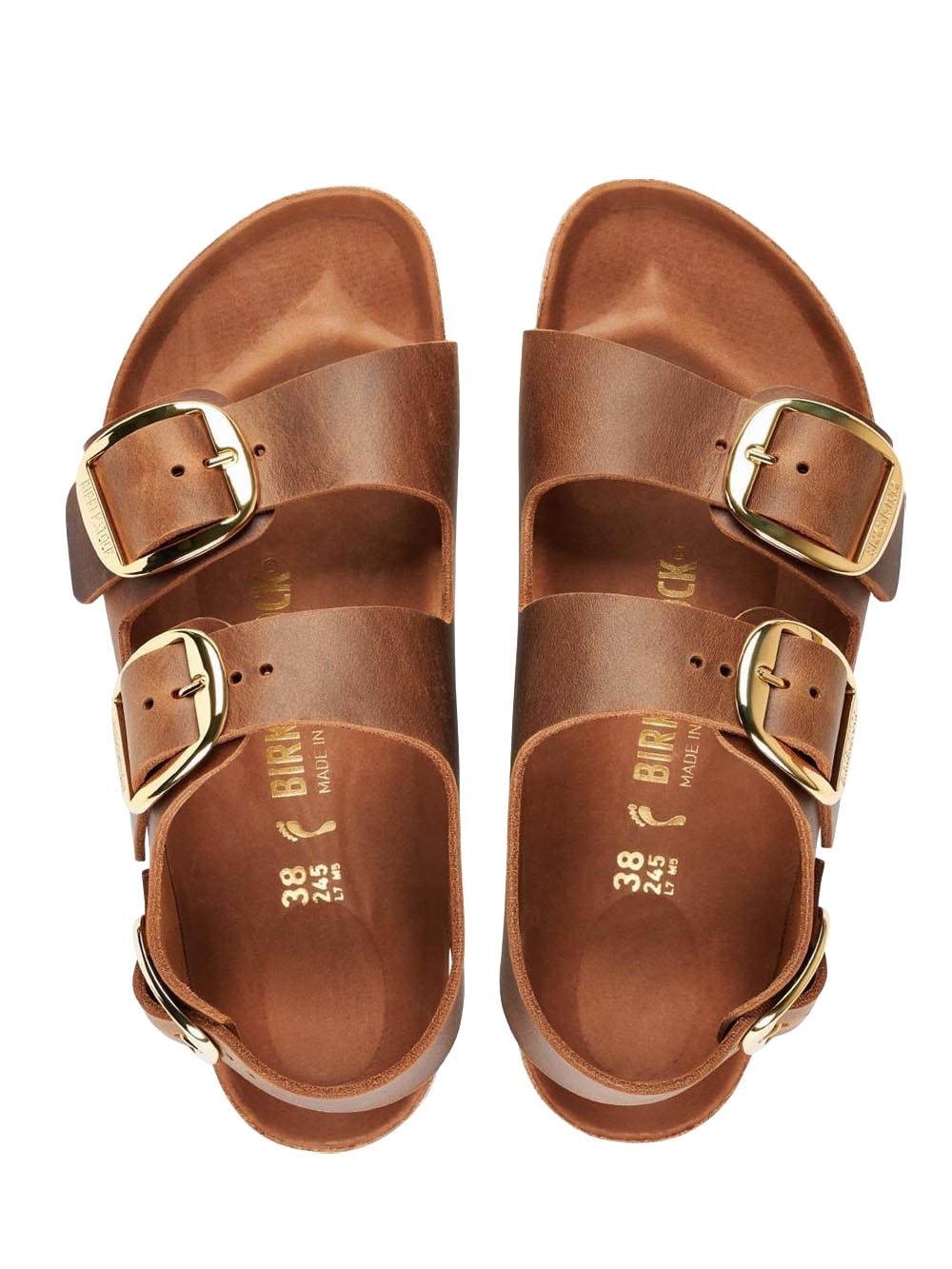 Birkenstock Sandalo Donna Milano Big Buckle 1024067 Cognac