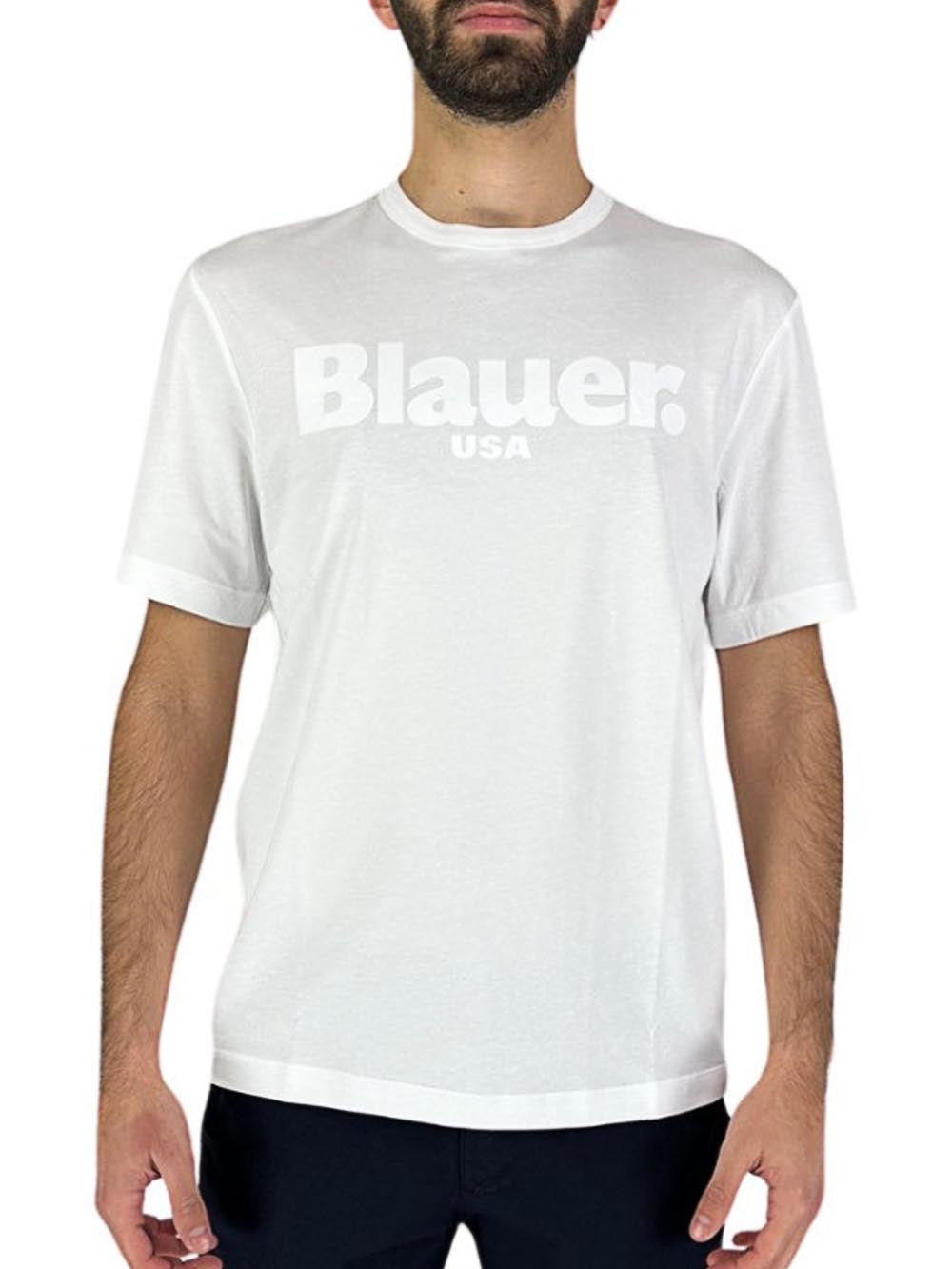 Blauer T-shirt Uomo Bianco