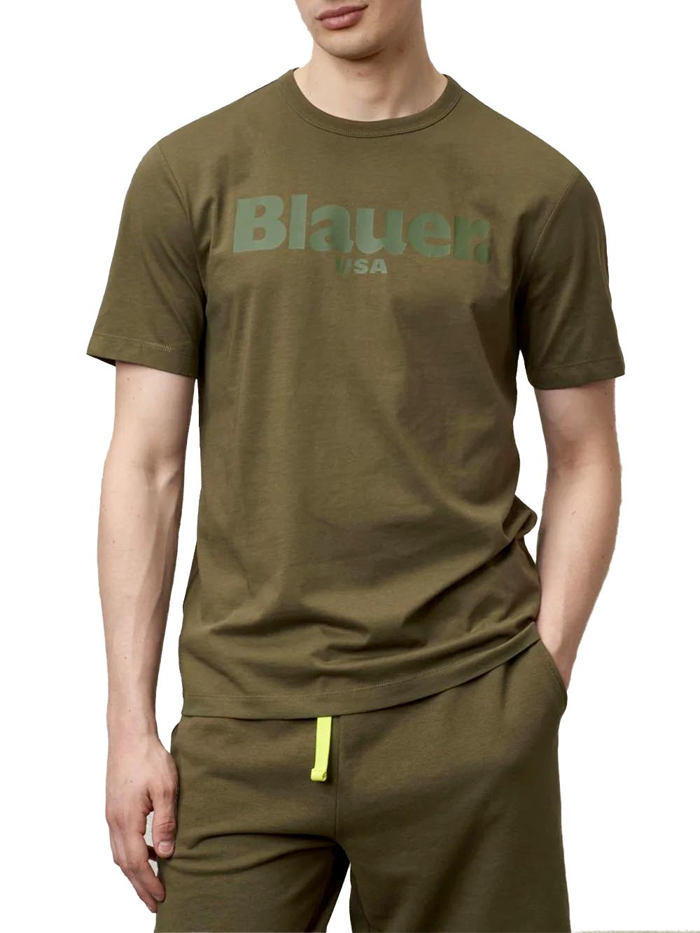 Blauer T-shirt Uomo 24sbluh02142 004547 Verde militare