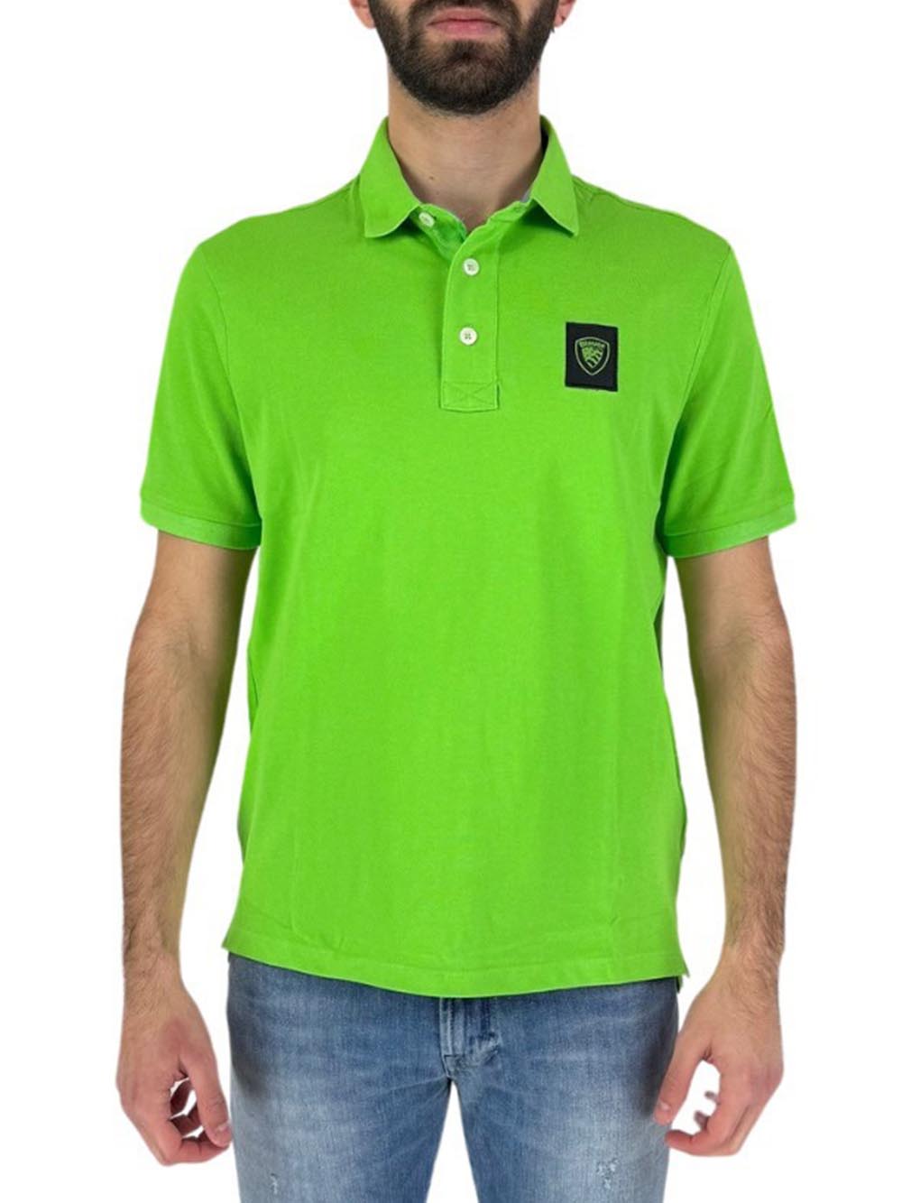 Blauer Polo Uomo Verde