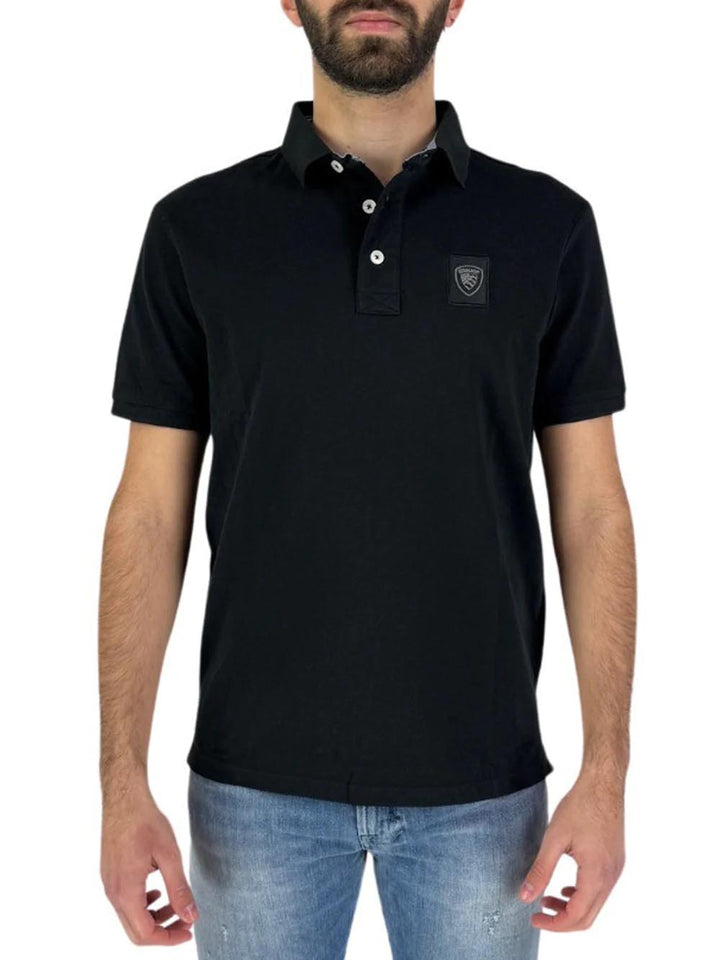 Blauer Polo Uomo Nero