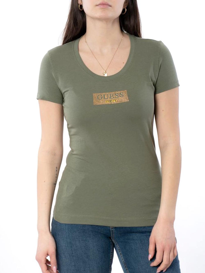 Guess T-shirt Donna Verde militare