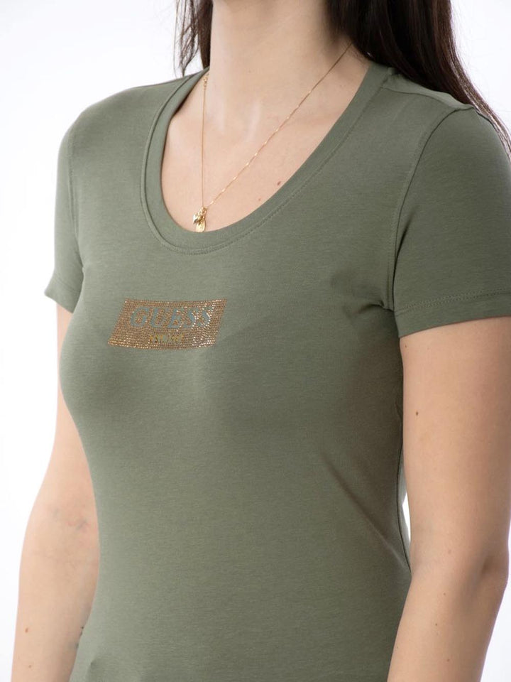 Guess T-shirt Donna Verde militare