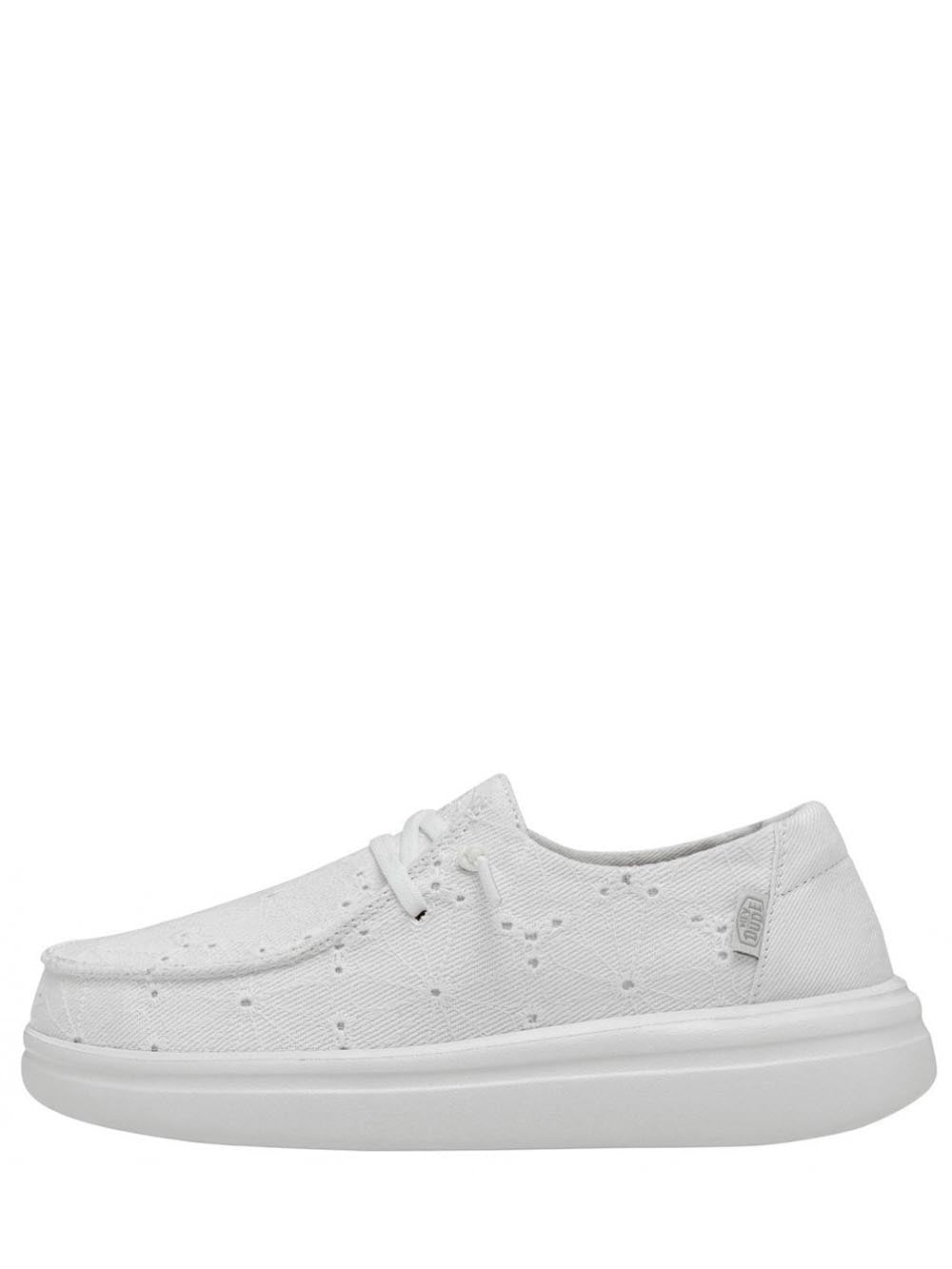 Hey Dude Mocassino Donna Wendy Rise Eyelet W Bianco