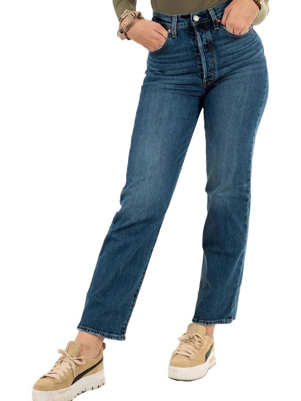 Levi's Jeans Donna Ribcage Straight Ankle 72693 Scuro