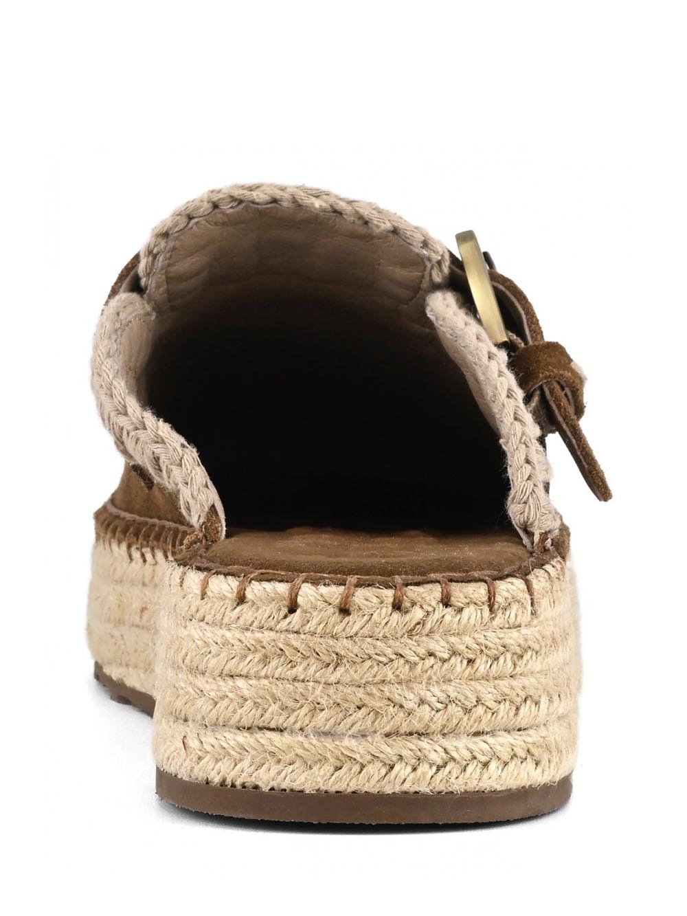 Mou Sabot Donna Jute Clog Plain Suede Marrone