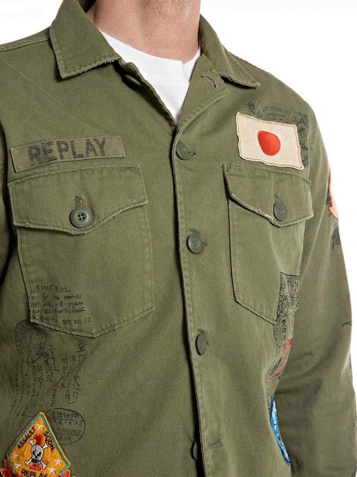 Replay Giubbino Uomo M8825p.000.84024 Verde militare