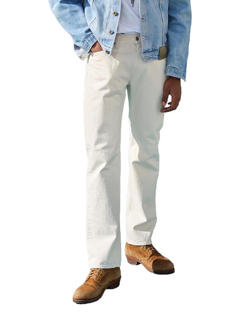 Roy Roger's Jeans Uomo Cult Wide Selvedge Bar Bianco