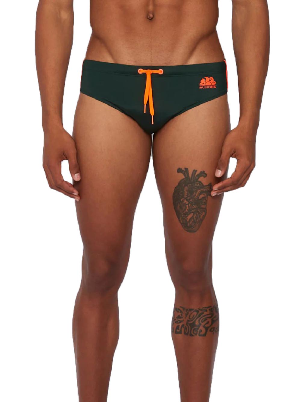 Sundek Costume Uomo Diwalter Swim Brief M279ssl3000 Verde scuro