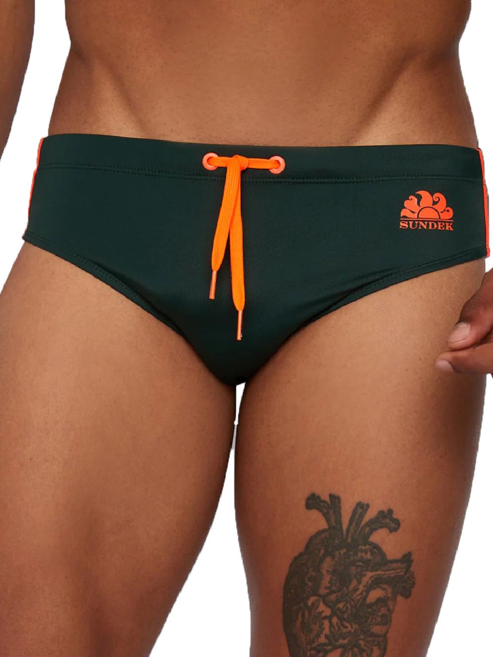 Sundek Costume Uomo Diwalter Swim Brief M279ssl3000 Verde scuro