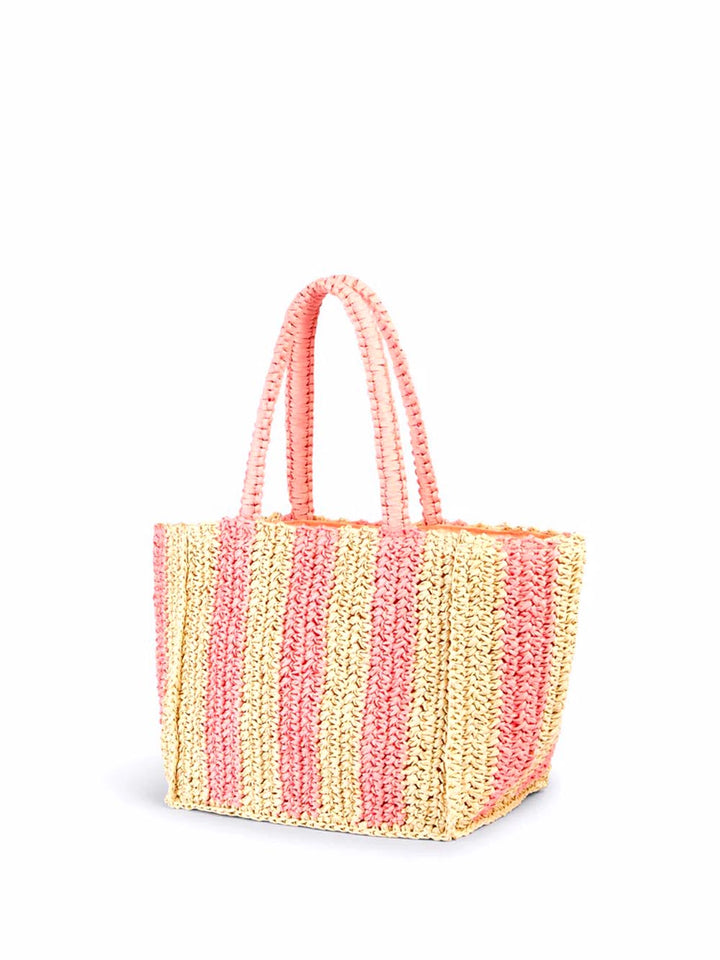 Sundek Borsa a Mano Donna Vita Paper Straw Bag Aw743abpa100 Rosa/Beige