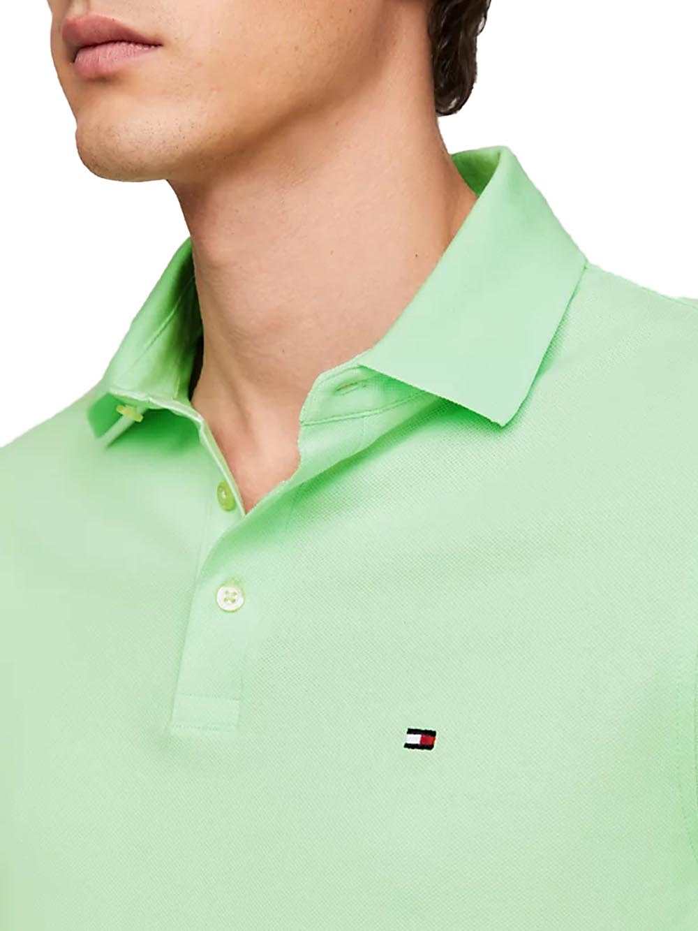 Tommy Hilfiger Polo Uomo Mw0mw17771 Verde acqua