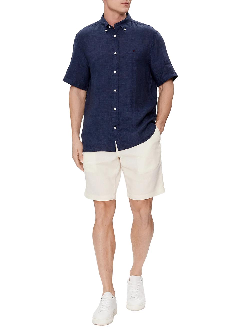 Tommy Hilfiger Bermuda Uomo Mw0mw34498 Panna