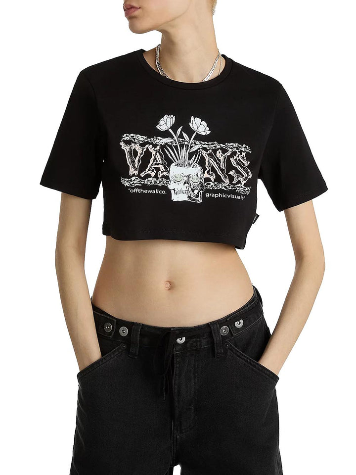 Vans T-shirt Donna Growing Ideas Crew Crop Vn000ggd Nero