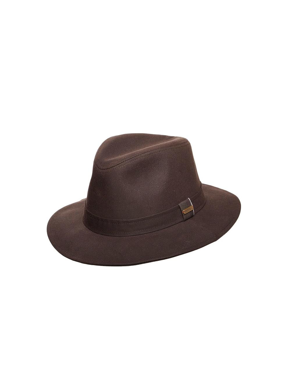 Barbour Cappello Uomo Lha0401 Vintage Wax Bushman Hat Marrone