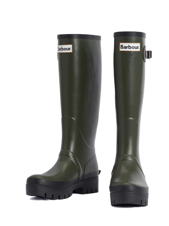 Barbour Stivale Chelsea Donna Lrf0101 Snowdon Tall Welly Verde oliva/Nero