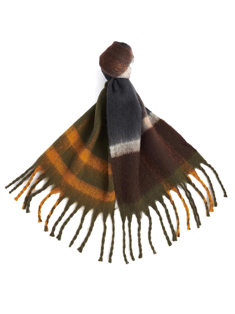 Barbour Sciarpa Donna Lsc0293 Isla Tartan Boucle Scarf Verde