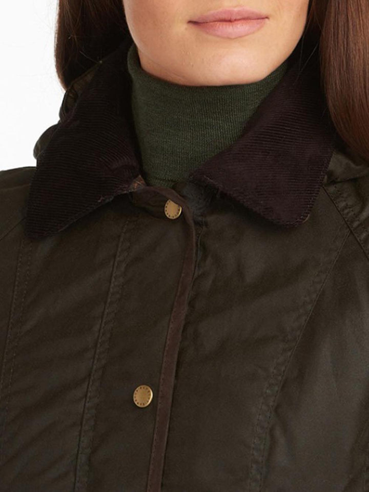 Barbour Giubbino Donna Lwx0534 Bower Wax Jacket Verde oliva