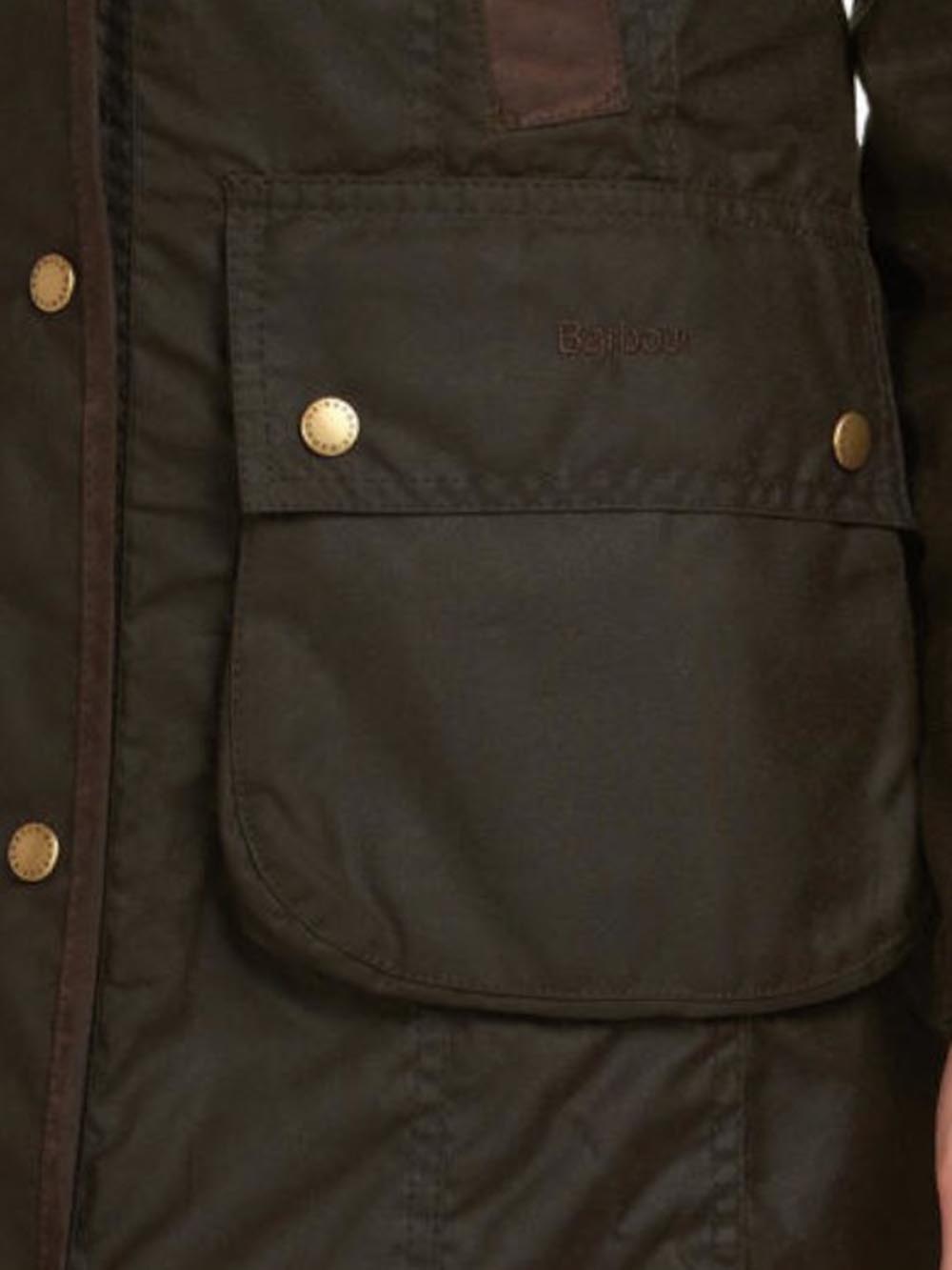 Barbour Giubbino Donna Lwx0534 Bower Wax Jacket Verde oliva