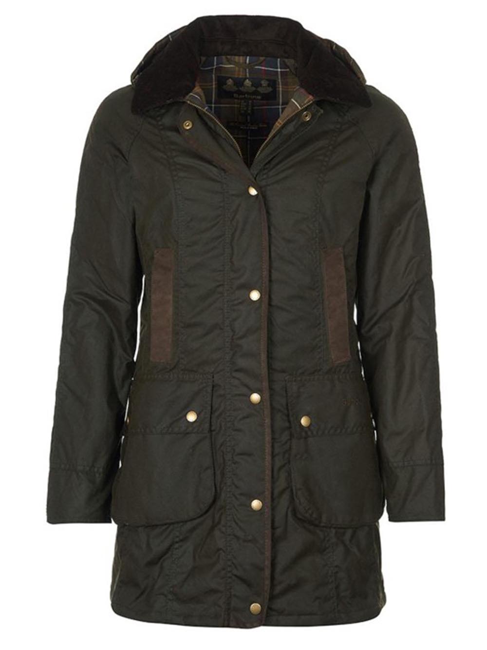 Barbour Giubbino Donna Lwx0534 Bower Wax Jacket Verde oliva