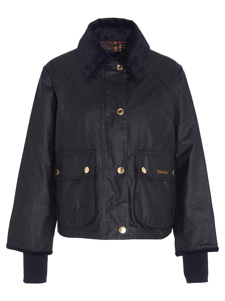 Barbour Giubbino Donna Lwx1403 Cropped Beadnell Wax Nero