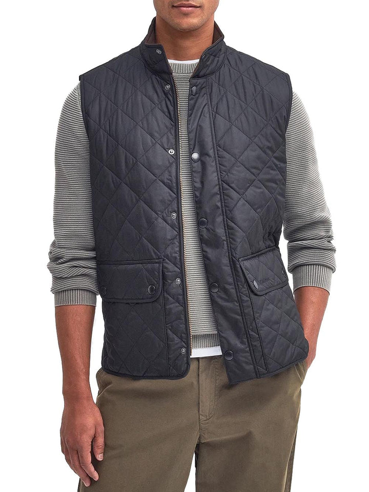 Barbour Smanicato Uomo Mgi0245 New Lowerdale Gilet Blu