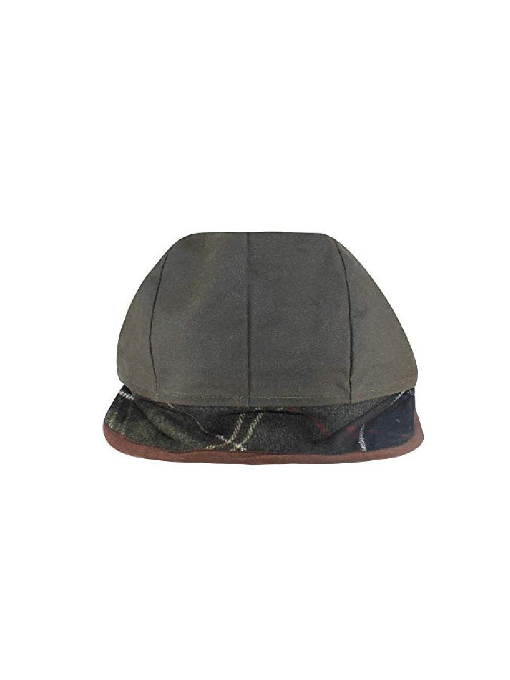 Barbour Cappello Uomo Mha0294 Cheviot Wax Flat Cap Verde oliva