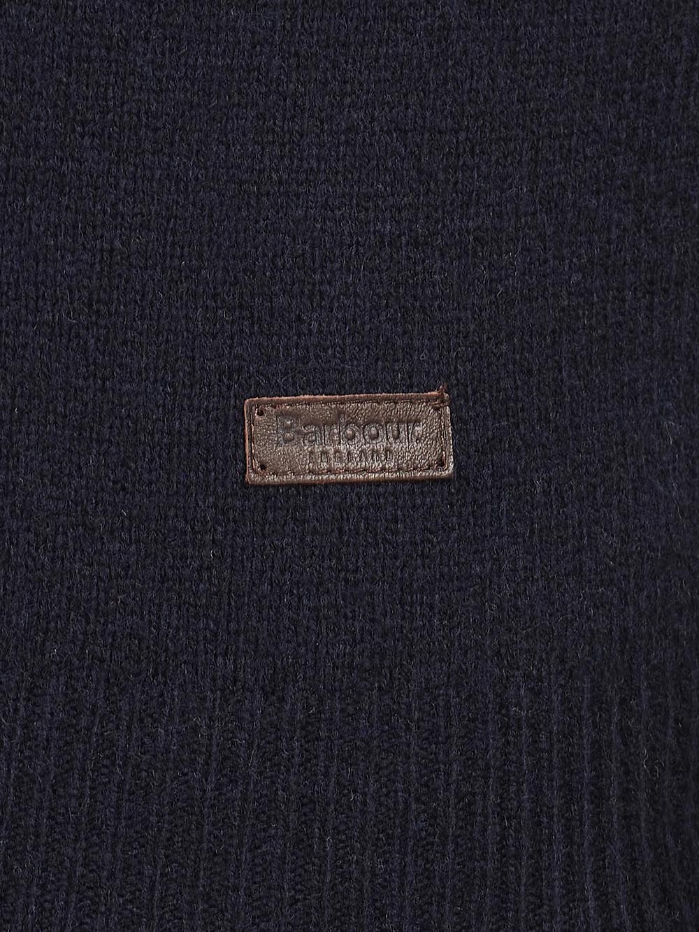 Barbour Maglia Uomo Mkn0585 Essential Patch Half Zip Blu