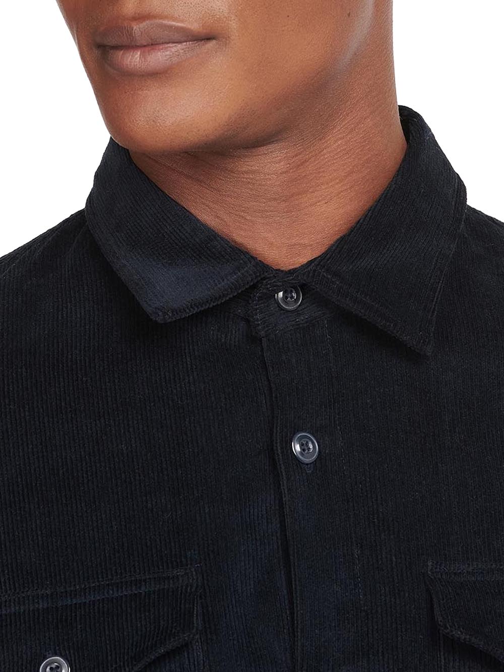 Barbour Camicia Uomo Mos0069 Cord Overshirt Blu