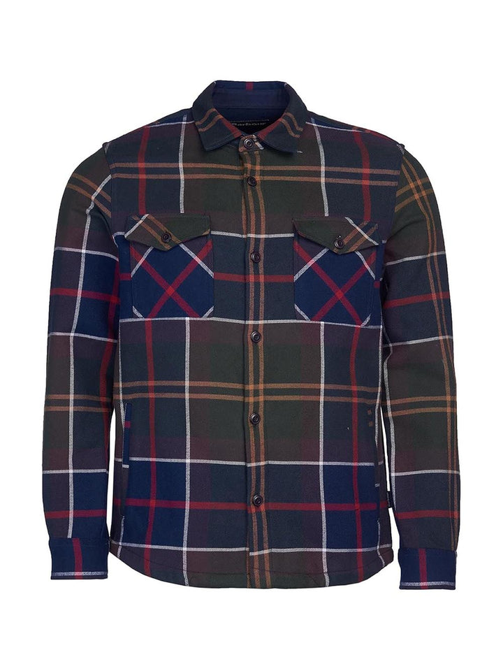 Barbour Camicia Uomo Mos0117 Cannich Overshirt Verde/blu