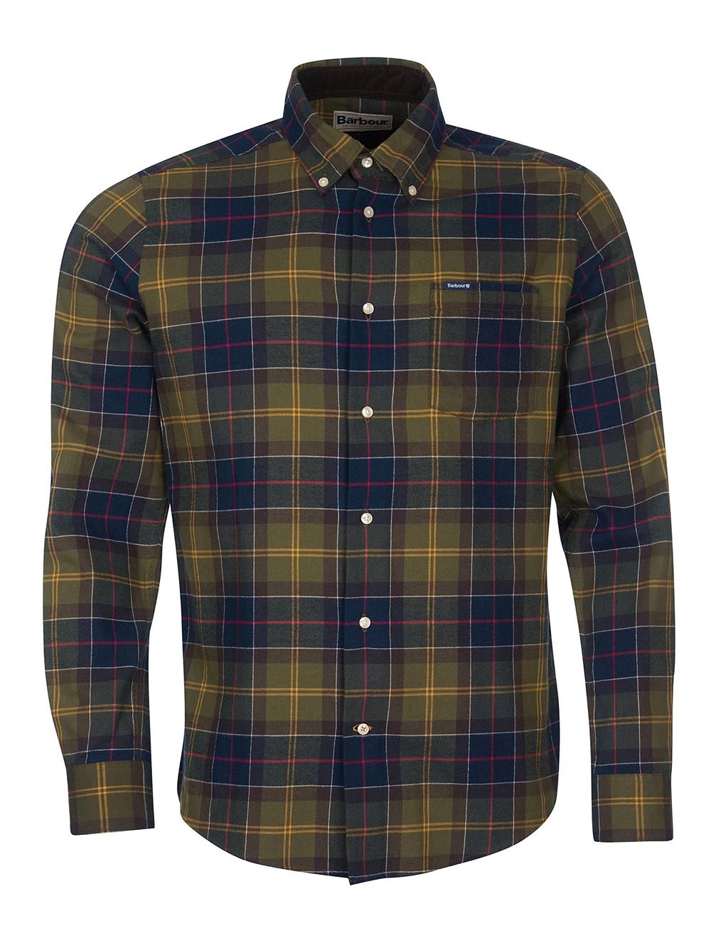 Barbour Camicia Uomo Msh4991 Fortrose Tailored Shirt Verde