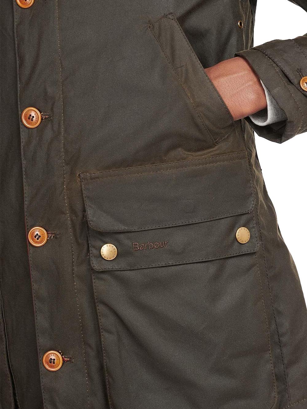 Barbour Giubbino Uomo Mwx0698 Game Parka Wax Verde oliva