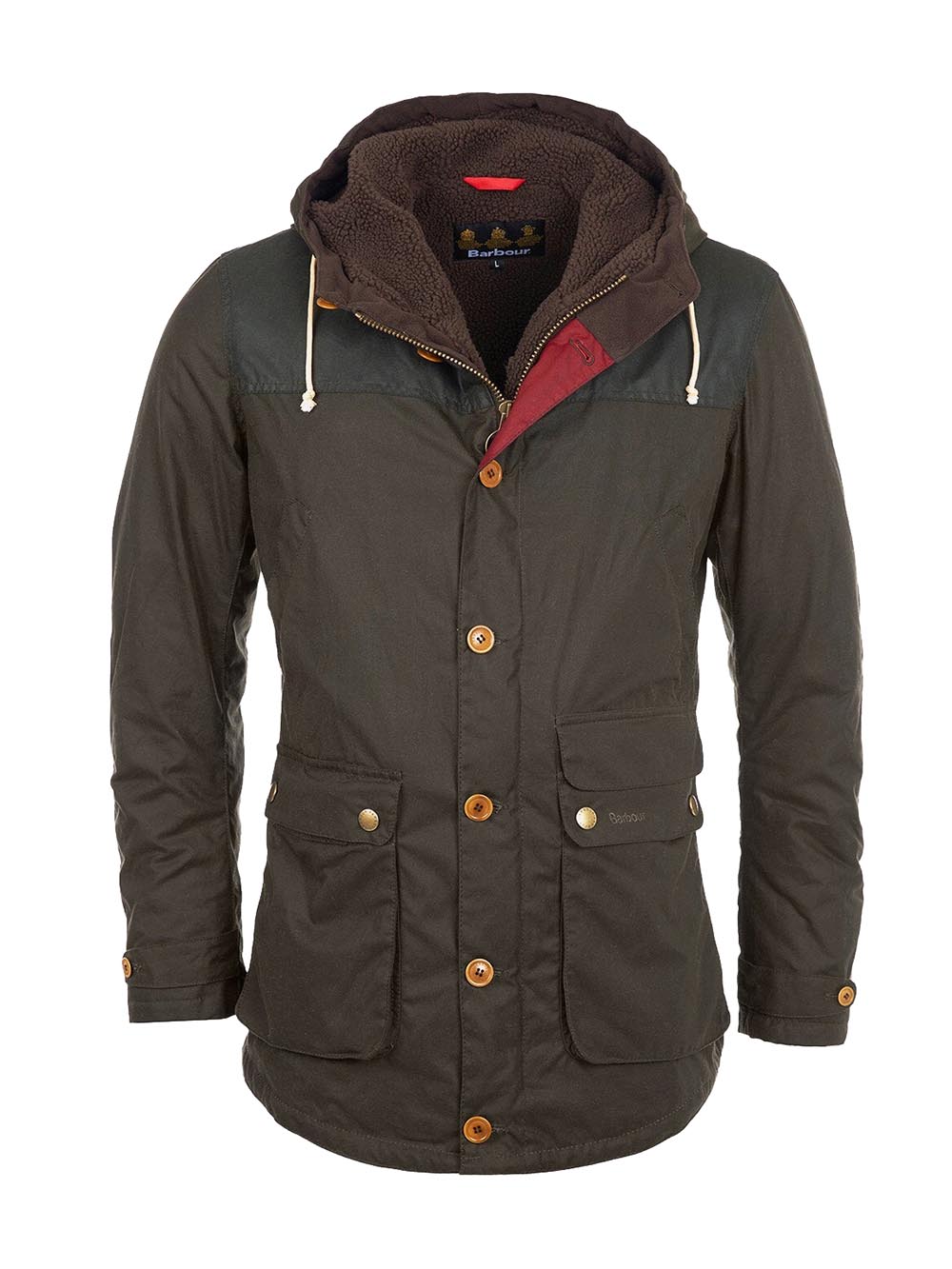 Barbour Giubbino Uomo Mwx0698 Game Parka Wax Verde oliva