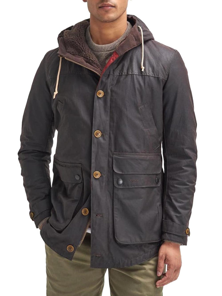 Barbour Giubbino Uomo Mwx0698 Game Parka Wax Marrone