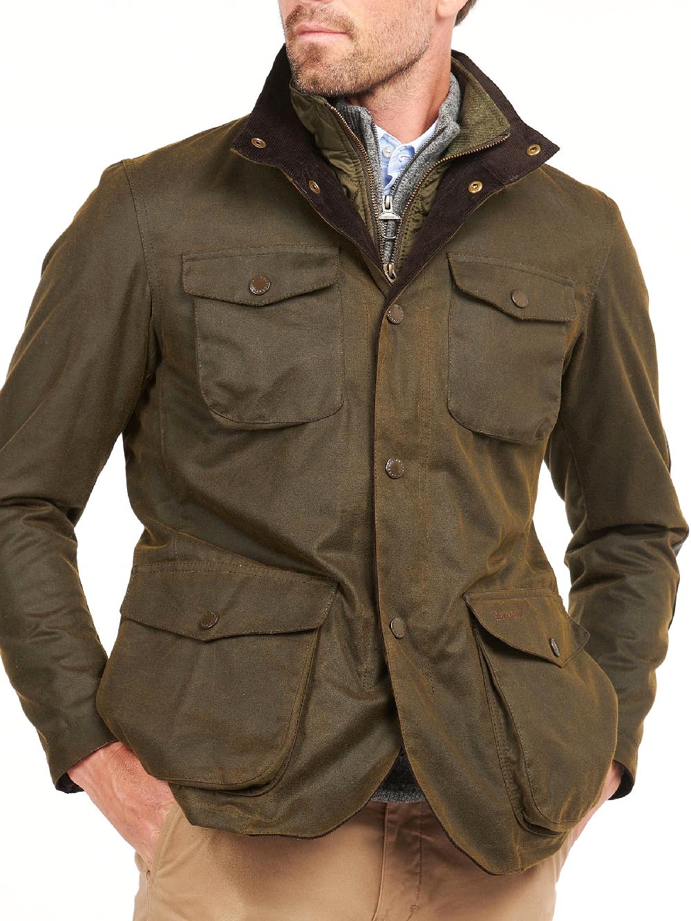 Barbour Giubbino Uomo Mwx0700 Ogston Wax Jacket Verde oliva