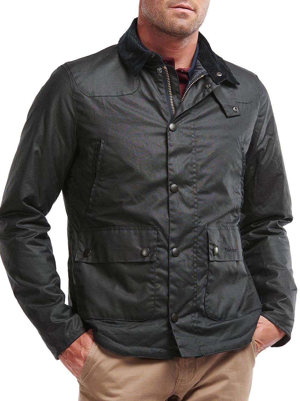 Barbour Giubbino Uomo Mwx1106 Reelin Wax Jacket Verde