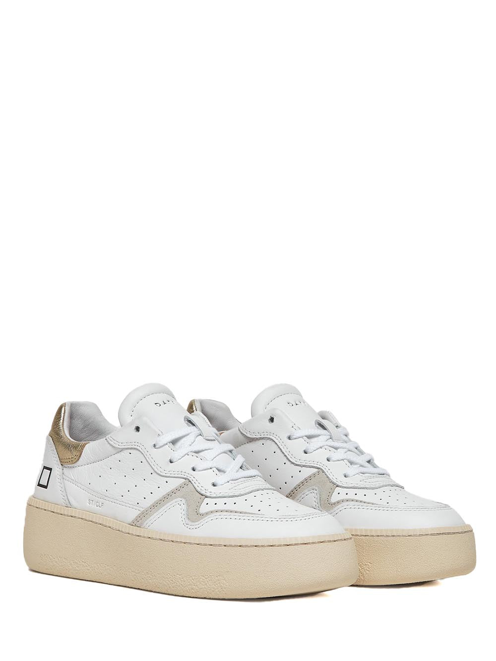 D.A.T.E. Sneakers Donna Step Calf Bianco oro