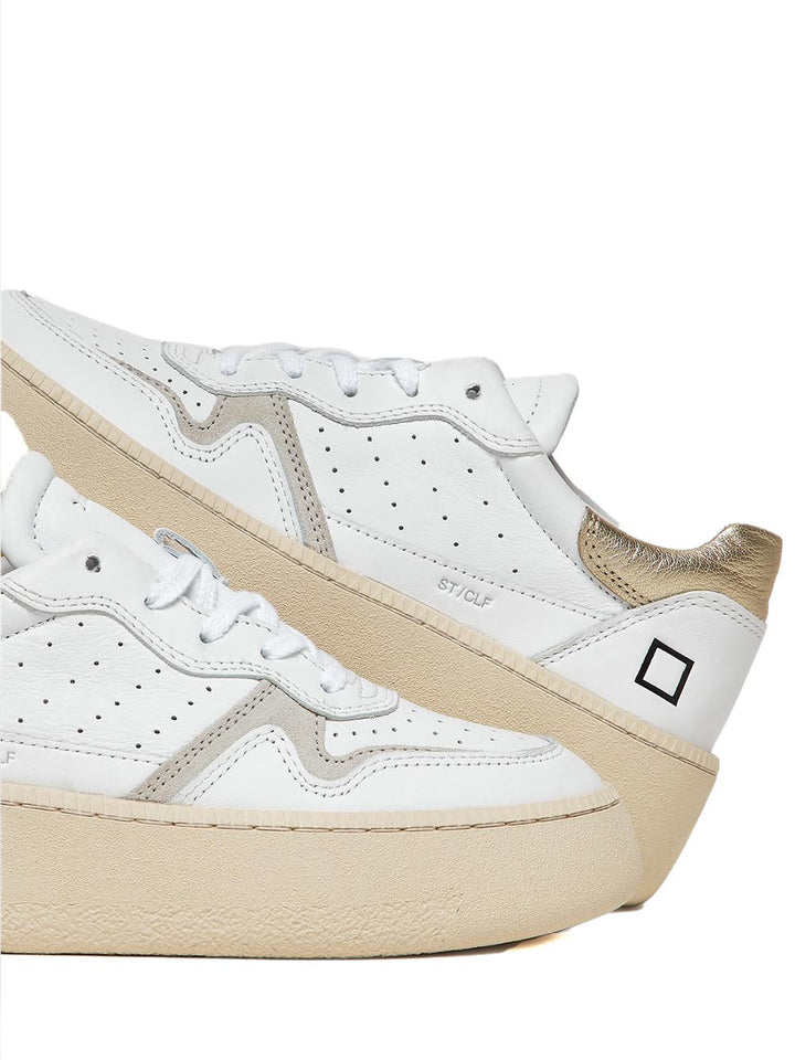 D.A.T.E. Sneakers Donna Step Calf Bianco oro