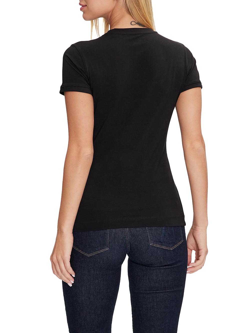 Guess T-shirt Donna W4yi40 J1314 Triangle Leo Nero