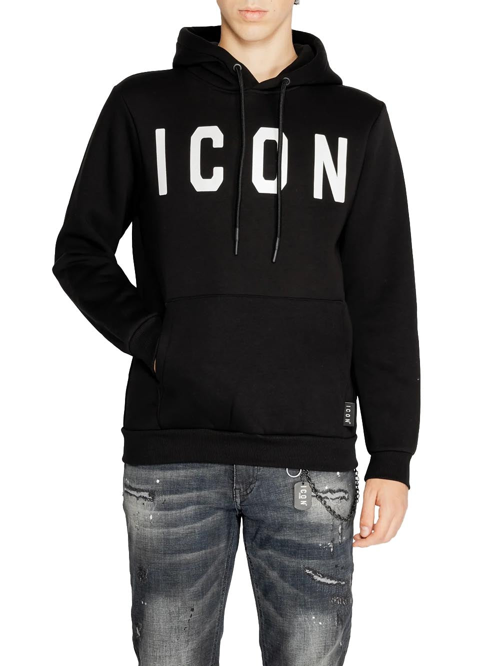 ICON Felpa Uomo Iu9016fc Nero panna