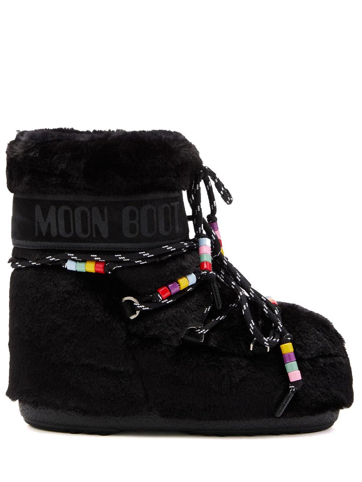 Moon boot Stivale Donna Mb Icon Low Black FauX-Fur 80d1409470 Nero