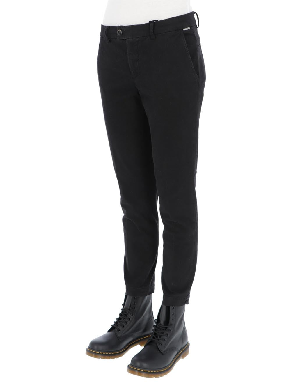 Roy Roger's Pantalone Donna Chino Flow Woman Rnd057 P403 Nero