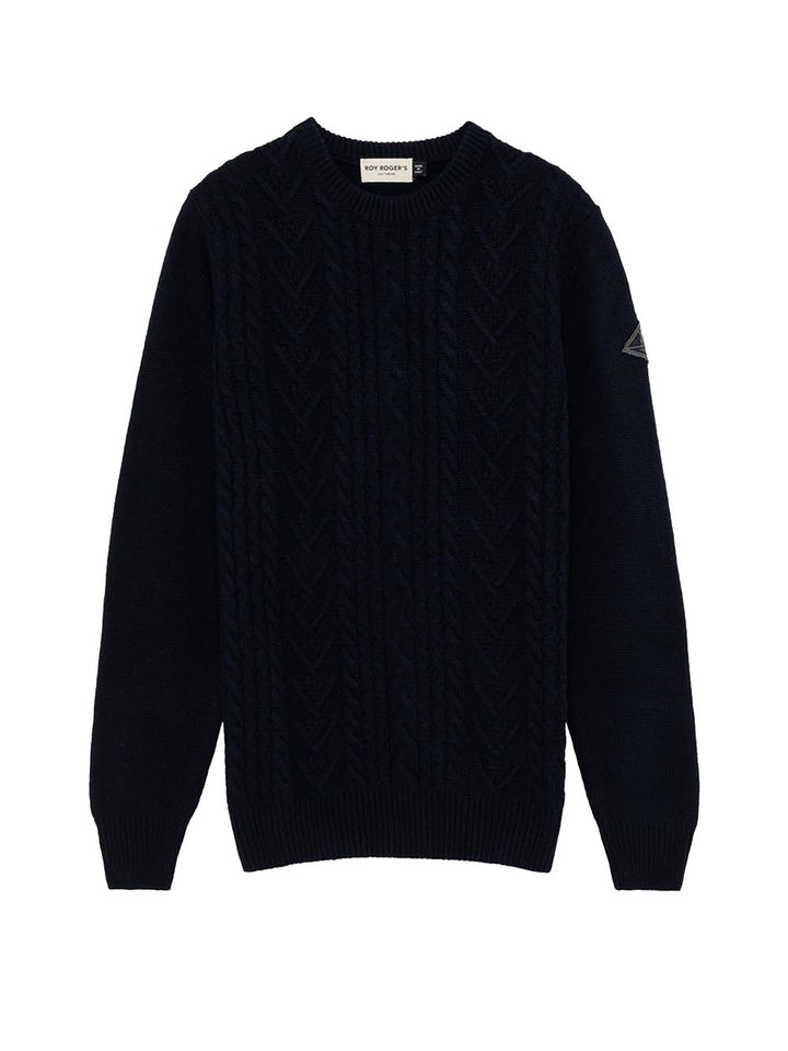 Roy Roger's Pullover Uomo Crew Neck Man Rru502 Ce29 Blu