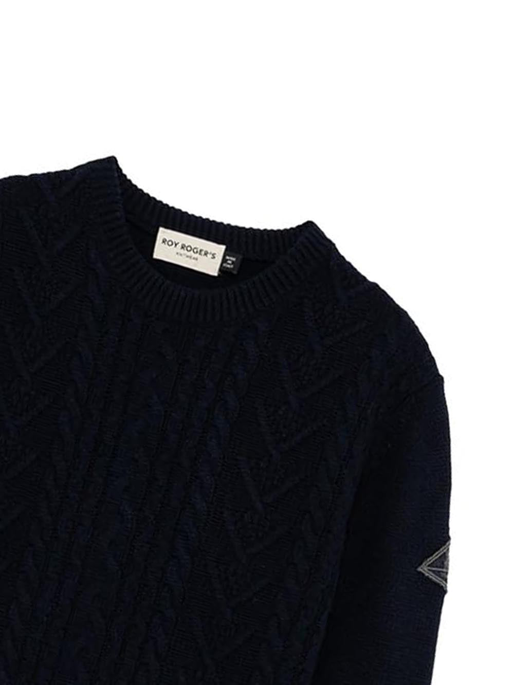 Roy Roger's Pullover Uomo Crew Neck Man Rru502 Ce29 Blu