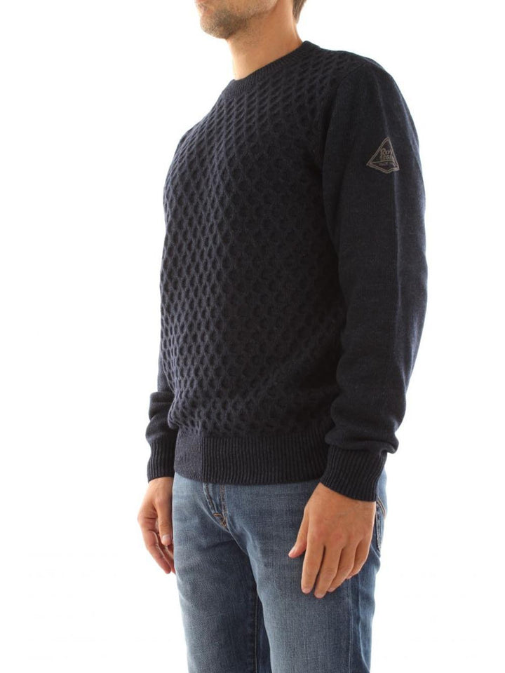 Roy Roger's Pullover Uomo Crew Neck Man Rru502 Ch95 Blu