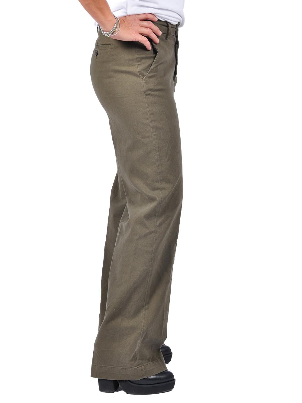 Roy Roger's Pantalone Donna Lais Woman Rnd041 P403 Verde militare